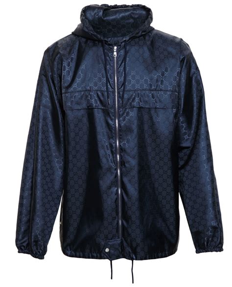 gucci hooded windbreaker blue|Gucci windbreaker jacket men's.